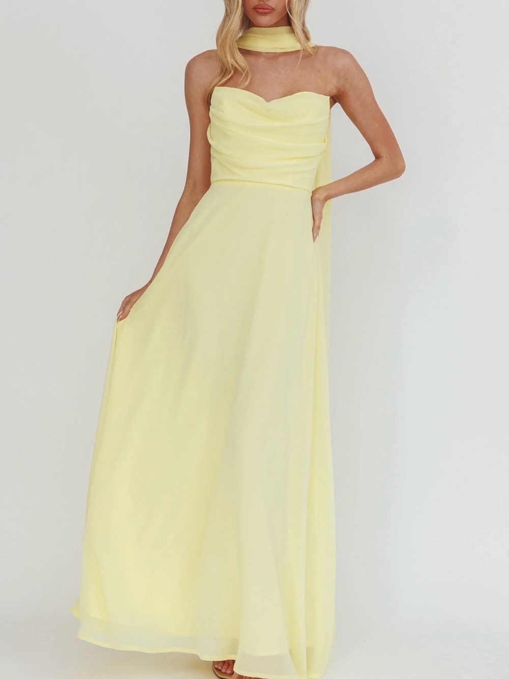 Women's Butter Yellow Maxi Dress